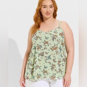 NWT Women’s Plus Torrid Mint Green Butterfly Sophie Tank Cami Sz 0